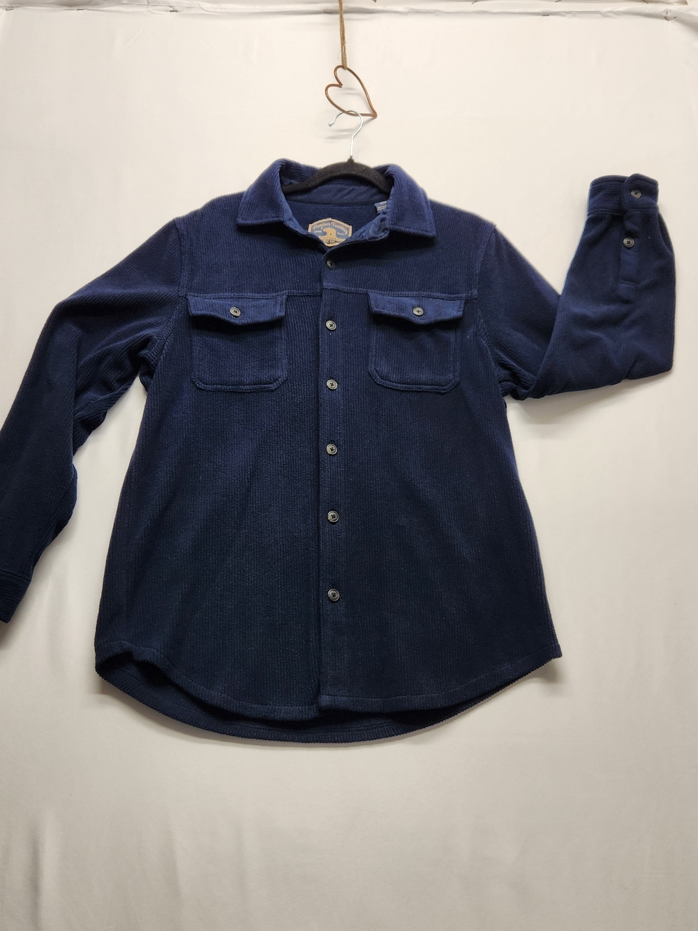 ⭐️FREEDOM FOUNDRY Men's Medium Super Plush Corduroy Fleece Shacket Navy Blue
